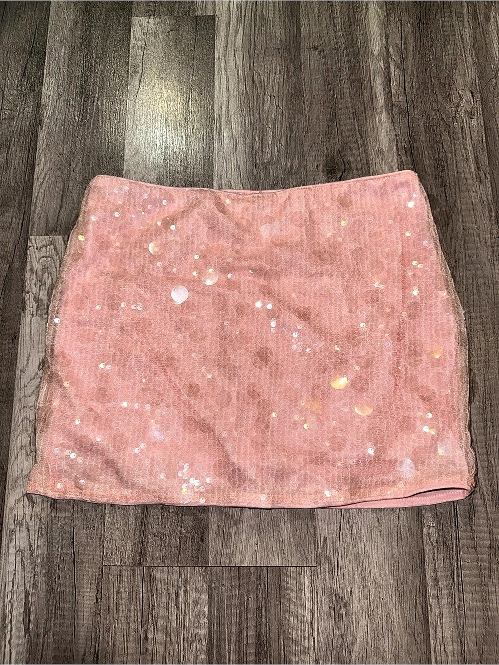 Pink Sequin Mini Skirt Small